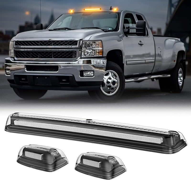 Luzes LED de teto para cabine HTZCMOTO Silverado Sierra – 3 unidades