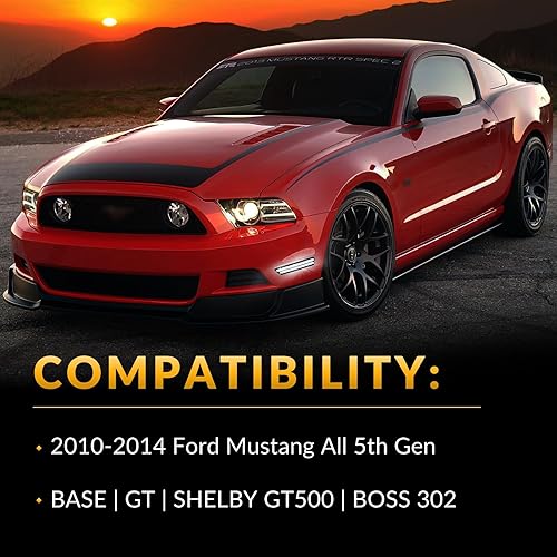 Miniatura 2 de Luces LED de marcador lateral parachoques delantero guardabarros blanco lámparas de estacionamiento para 2010-2014 Ford Mustang 2 piezas, lente