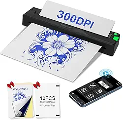 Impressora de estêncil de tatuagem 2026 para tatuadores e iniciantes, máquina de tatuagem termocopiadora com 3 peças de papel de transferência de tatuagem, impressora portátil sem fio Bluetooth