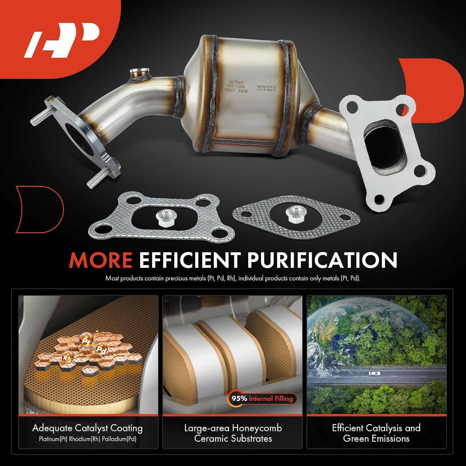 A-Premium Front Catalytic Converter with Gasket Kit Direct-Fit Compatible with Chevrolet Impala 2012-2013, Impala Limited 2014-2016, 3.6L, E.P.A. Compliant, Replace# 20831820
