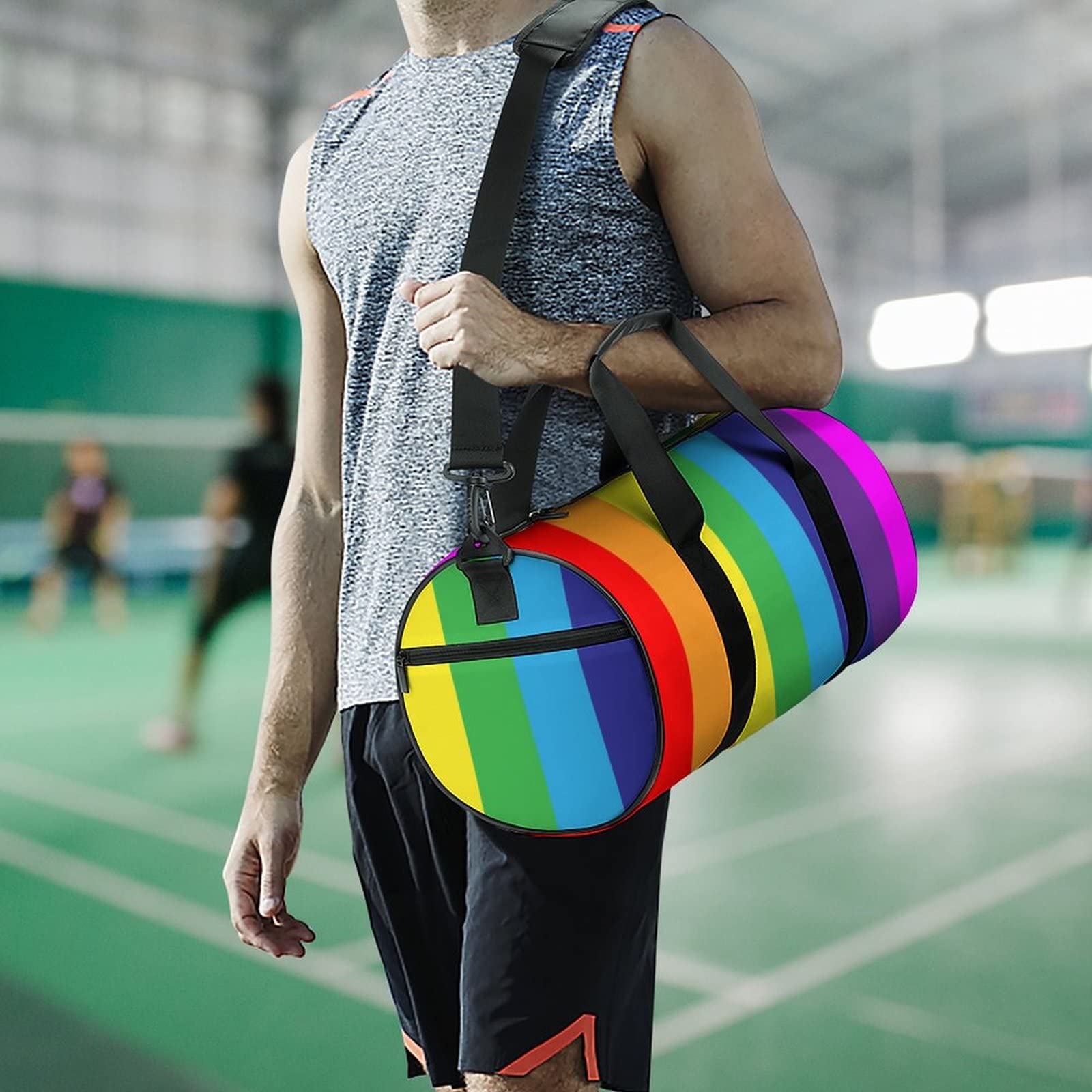 Borsone Da Viaggio Gay Pride Rainbow - Leggero, Impermeabile, Per Palestra, Weekend, Bagaglio A Mano Aereo - Nero (Taglia Unica) - 3