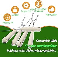 Vista 6 de Palitos para asar malvaviscos, palos de 32 pulgadas de largo para hoguera, palos resistentes para perros calientes para fogatas, brochetas