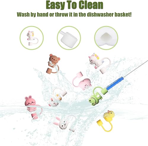 Miniatura 8 de 6 fundas de popote de silicona compatibles con vasos Stanley de 30 y 40 onzas, tapas de paja de 0.39 pulgadas0.394 in para accesorios de copa