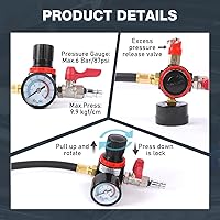 Vista 4 de Probador de Fugas del Sistema Turbo, Kit de Probador de Fugas Turbo Boost 10PCS Probador de Fugas con Manómetro Probador de Fugas de Presión