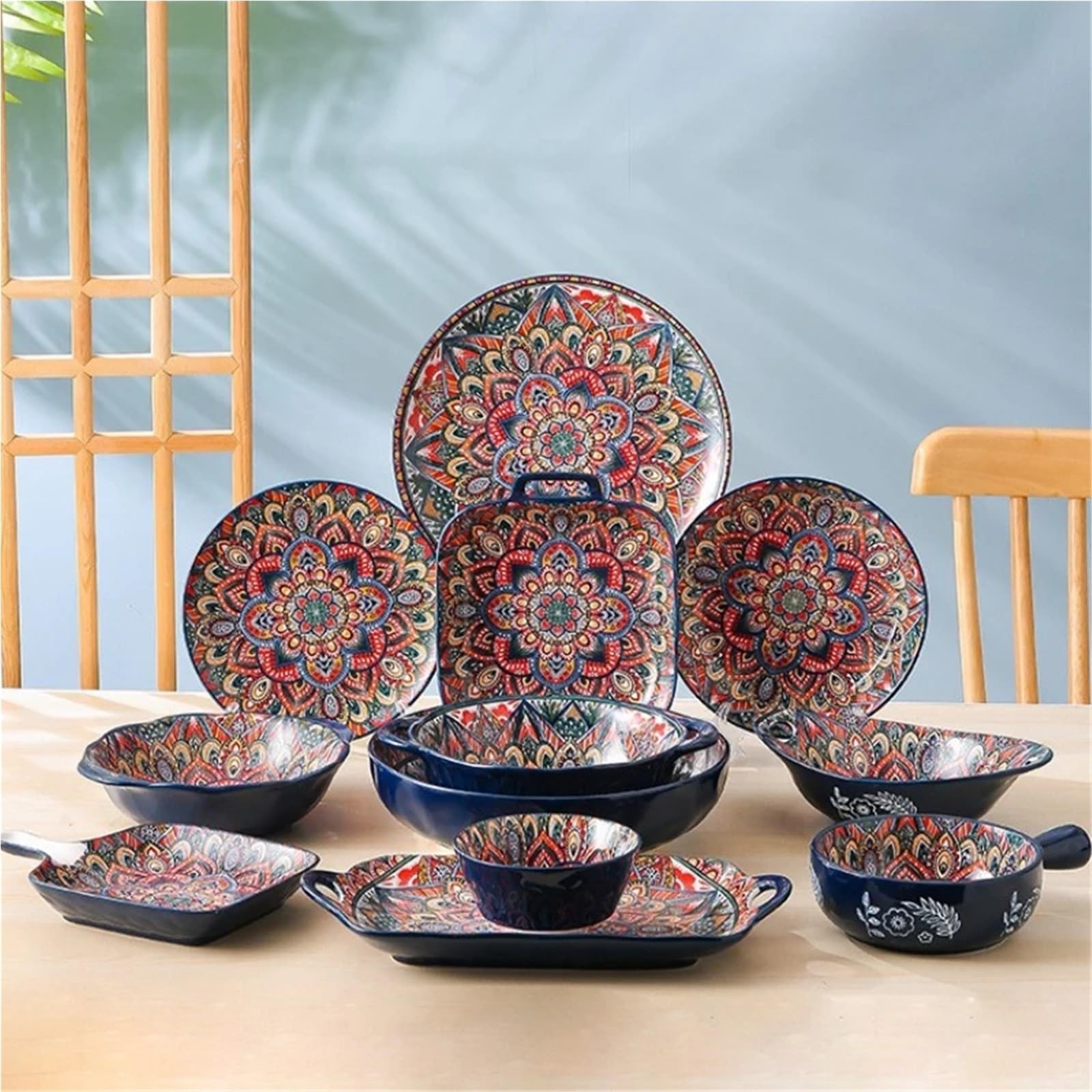 vajilla completa Juego de cuencos y platos cerámica con asas
