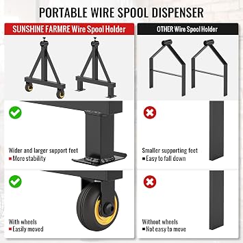 Wire Spool Rack Portable Cable Caddy Steel Wire Spool Holder