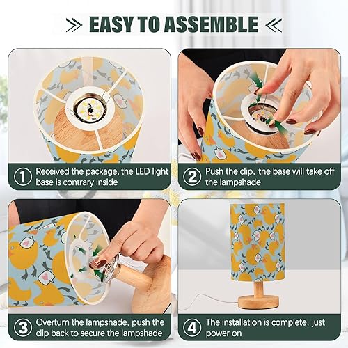 Miniatura 4 de Table Lamp Bedroom Nightstand Lamps Warm Light Yellow Ducks Table Lamp for Study Patio
