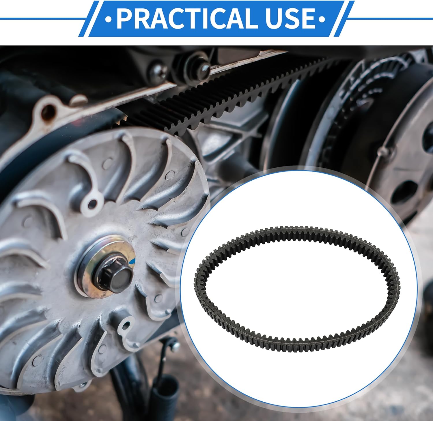 Drive Belt Compatible for Segway Snarler ATV6 S & L Engine, Wear-Resistant Rubber Fiber Black Powersports V-Belt