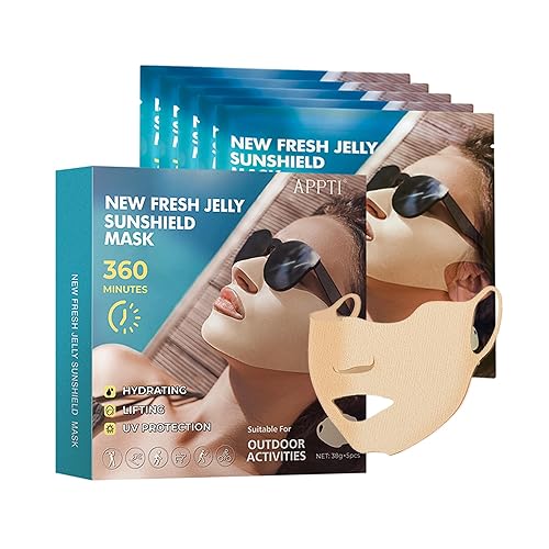 5 máscaras de gelatina fresca, parche facial para ojos de golf, parches de protección solar hidratantes para verano al aire libre, accesorios de