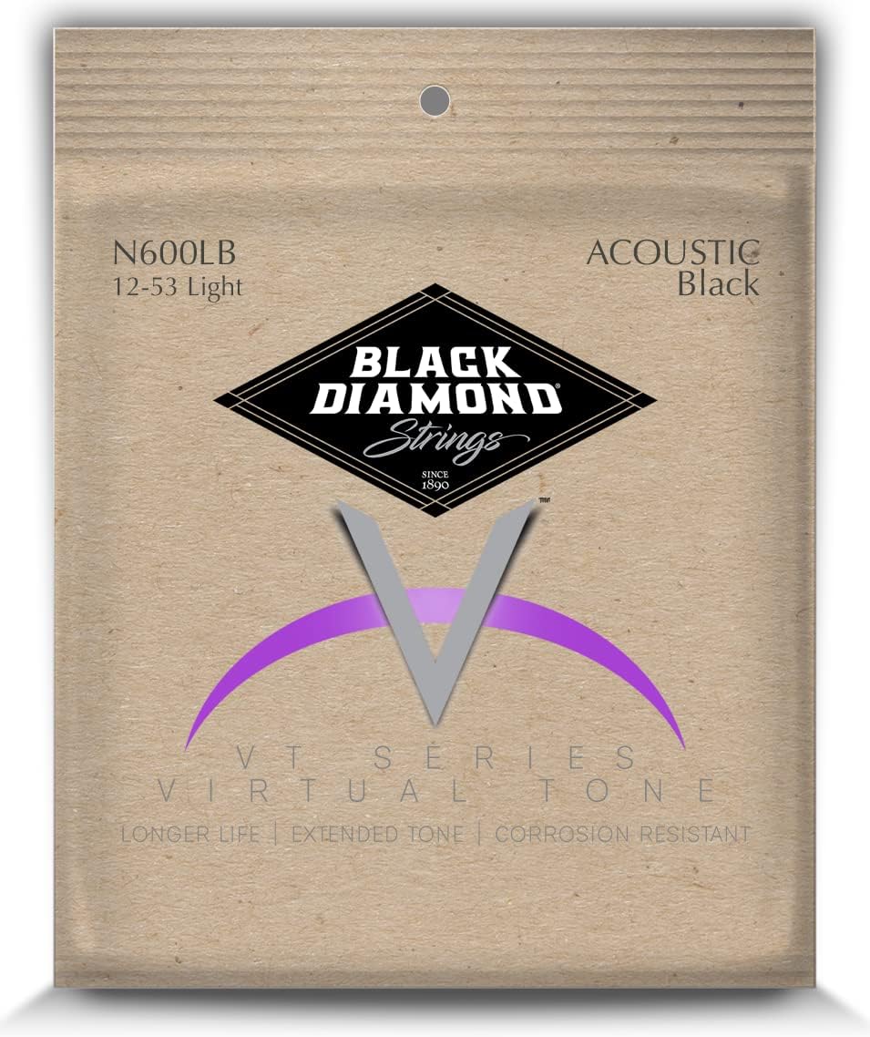 Black Diamond Guitar Strings Acoustic Light Black Coated 12-53