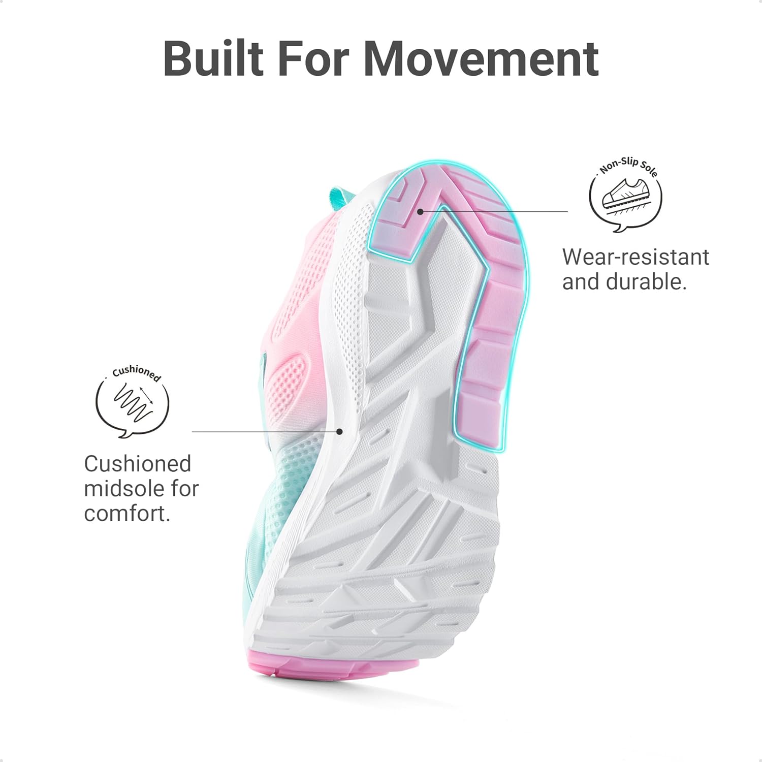 DREAM PAIRS Girls Running Shoes Kids Sneakers Tennis ColorBurst Lightweight Casual Walking Shoes
