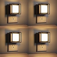 Vista 10 de DORESshop Luces nocturnas LED enchufables a la pared, 4 paquetes de luz nocturna plegable, portátil, regulable, con sensor de atardecer a amanecer