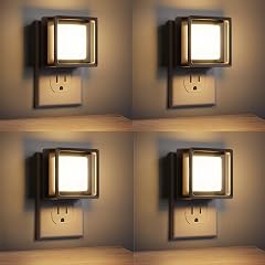 LED Night Light DORESshop Night Lights Plug Into Wall 4 Pack with Dusk-to-Dawn Sensor Dimmable Nightlights Adjustable Brightness