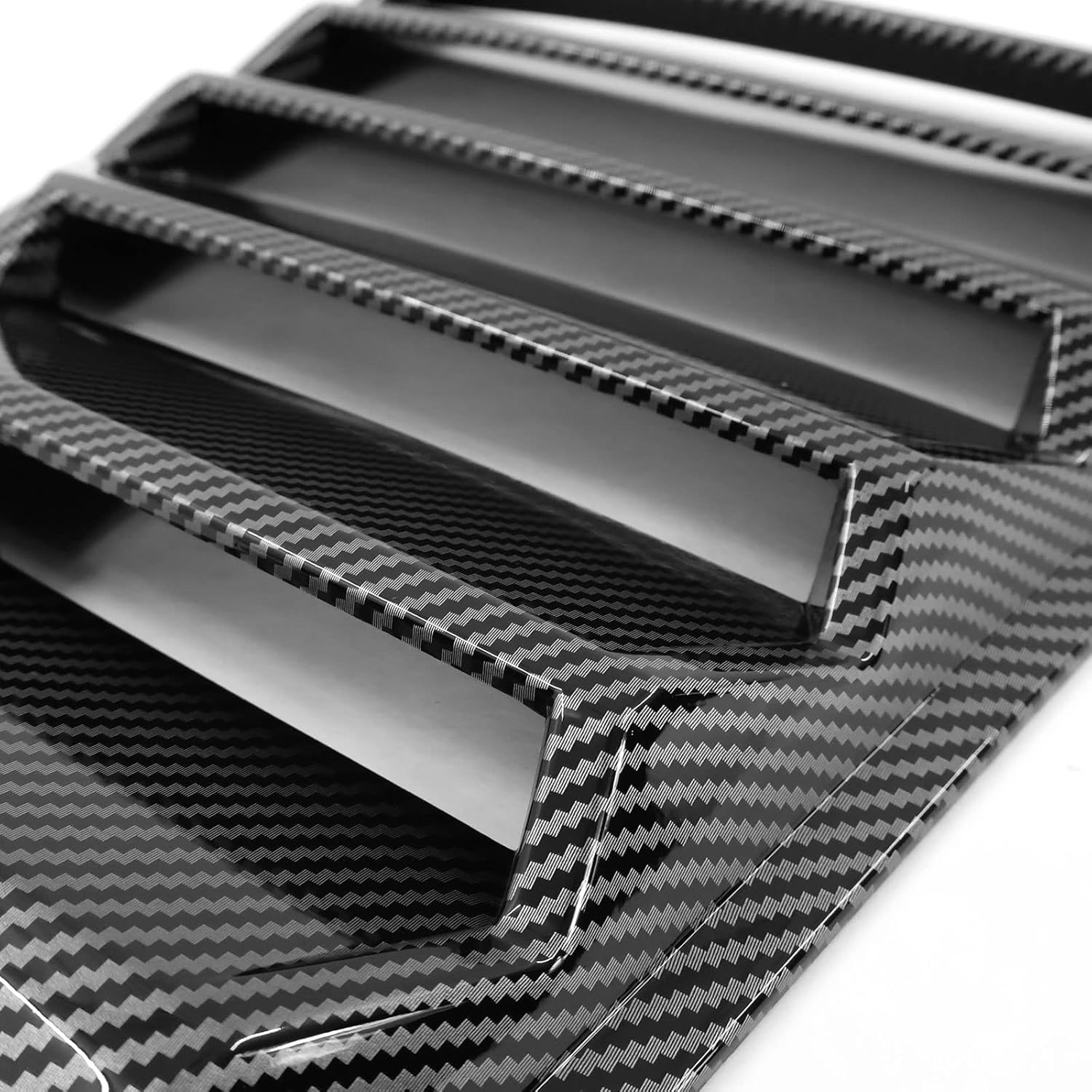 FREEMOTOR802 Quarter Window Louvers Fits 2008-2023 Dodge Challenger, XE V4 Style Carbon Fiber Print Side Window Louvers Air Vent Scoop Sun Shades Cover 2PCS