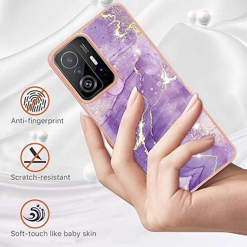 Miniatura 2 de Funda delgada para Xiaomi 11T, funda para Xiaomi 11T Pro, funda de moda con patrón de mármol IMD para niñas, cubierta de protección de pantalla y
