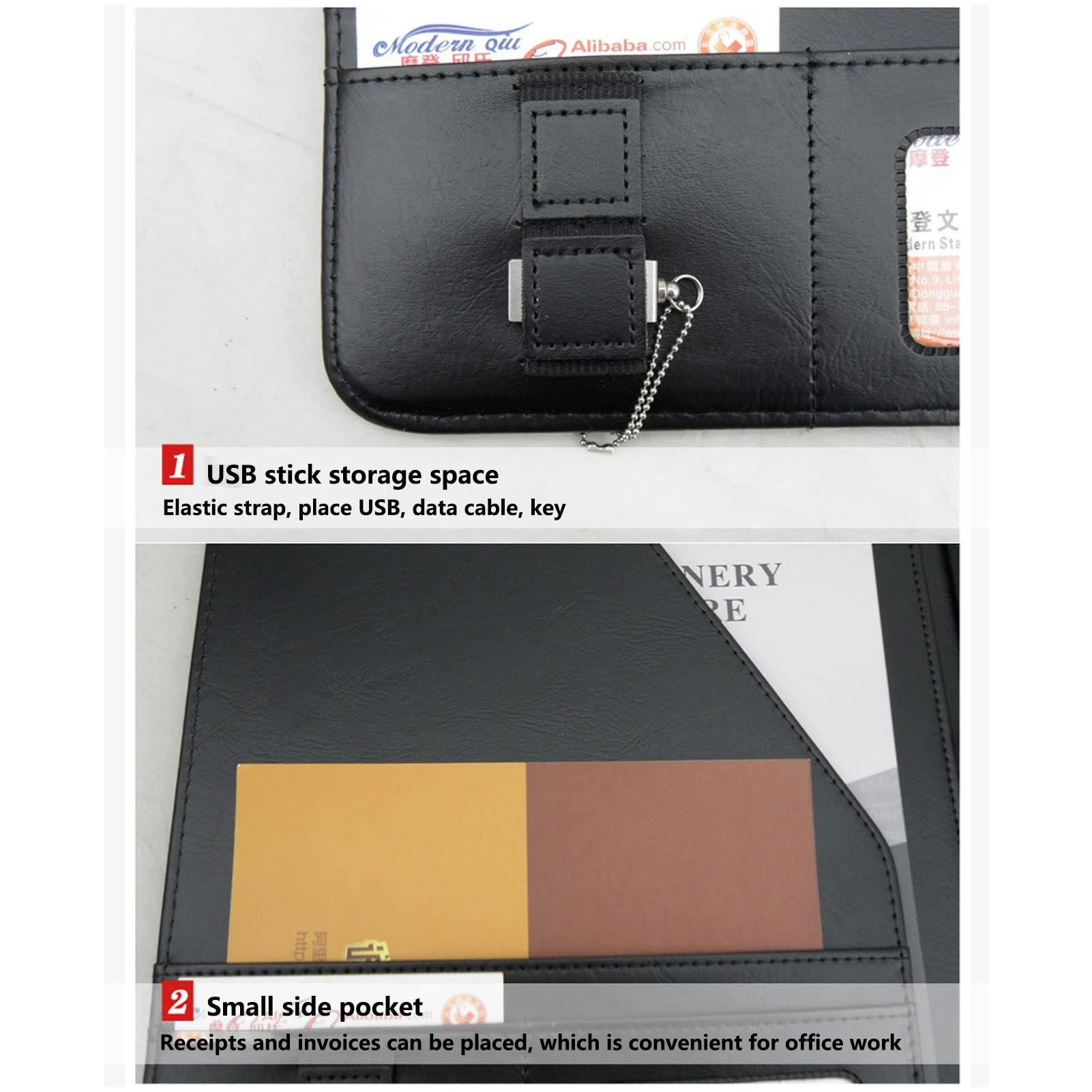 Cartella A4 Portadocumenti Cartellina Porta Documenti Portablocco Porta Organizer Agenda in Pelle Portafoglio Padfolio per Donna Uomo Business Viaggio Conferenza