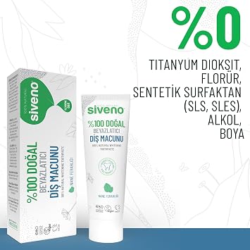 Siveno 100% Natural Toothpaste Whitening Mint Freshness Fluoride-Free 65 Gr