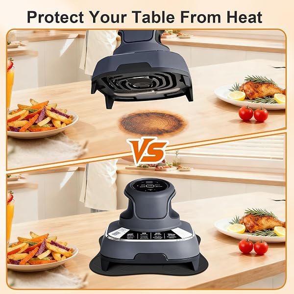 Alyvisun Sottopentola In Silicone Riutilizzabile per Friggitrice ad Aria, Resistente al Calore, Antiscivolo per Piani di Lavoro in Cucina, Accessori Friggitrice ad Aria Anti-Deformazione - 3
