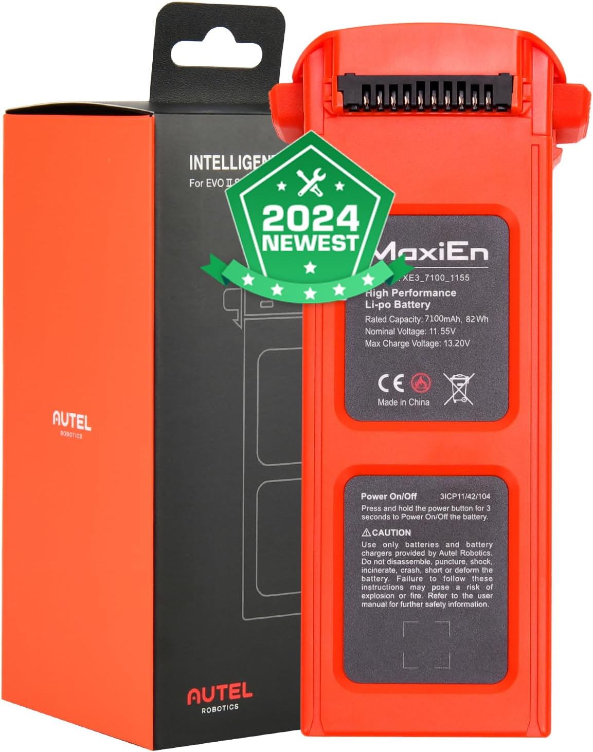 AutelRobotics EVO II Intelligent Battery, 2023 Newest EVO 2/ EVO 2 Pro/EVO 2 Pro Enterprise/RTK/Dual 640T Drones (V2 & V3), 7100mAh 11.55V Original Smart Battery