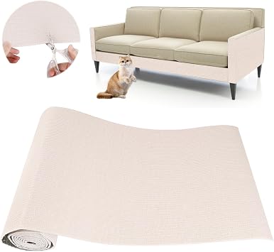 Scratching Mat Self-Adhesive Scratch Protection Sofa Cat DIY Scratching Board Cat Scratching Mat Cat Wall - Antiscratch Tape for Cat Stands Cat Trees Cat Furniture and Couch Protection Beige 40 x 200 cm