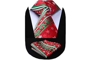 Men's Silk Christmas Tie and Pocket Square Set