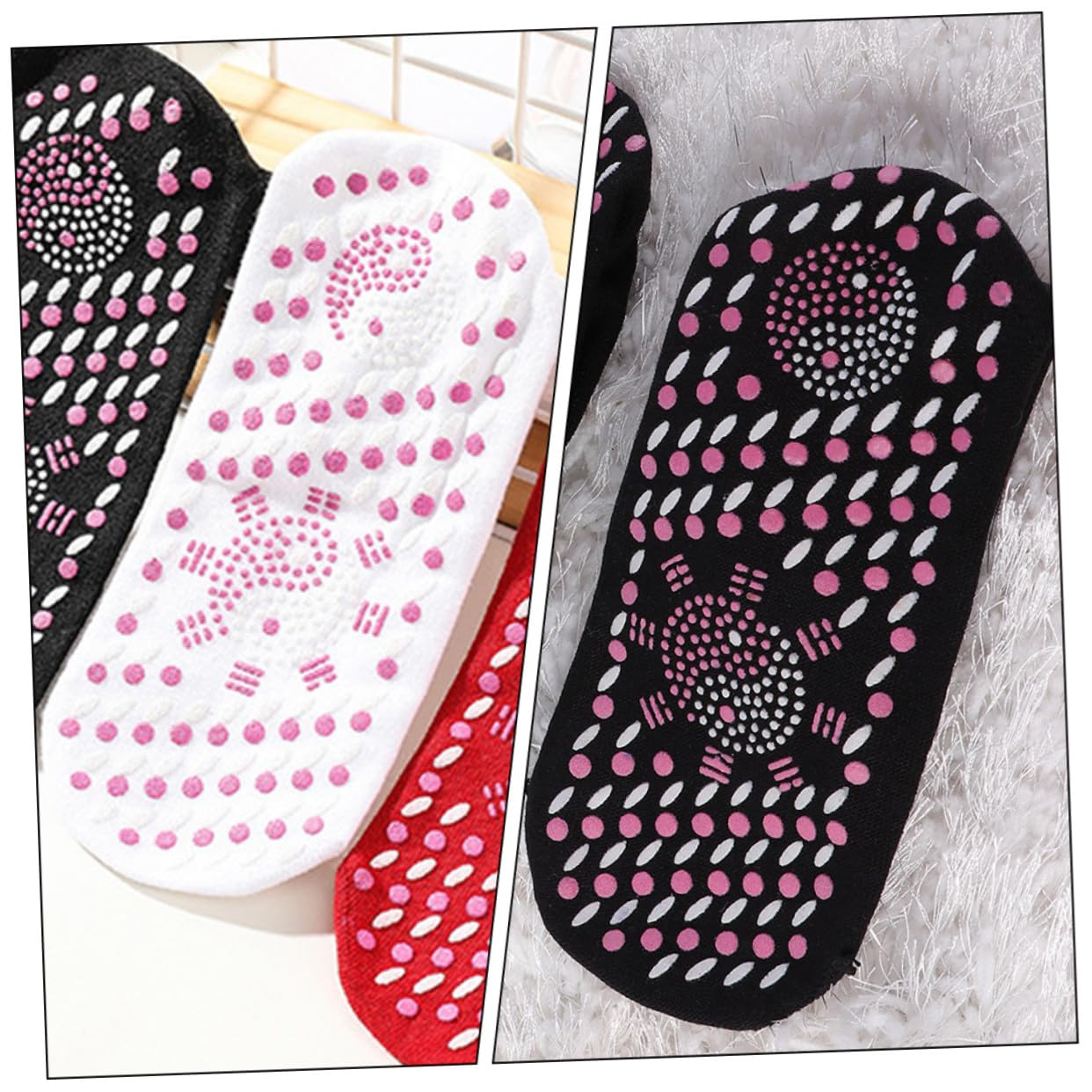 FOMIYES 6pares Calcetines Sanitarios Autocalentables para Mujer Calcetines Térmicos Cálidos y Transpirables Holgados para Hombre para Invierno y Actividades al Aire