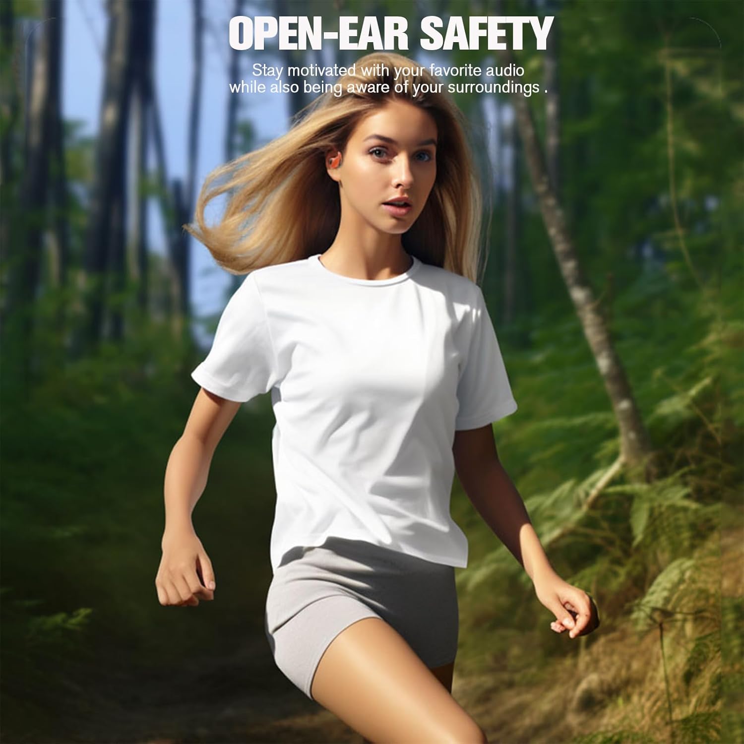 Earless Out of Ear Headphones Bluetooth Outer Open Ear Wireless Headphones Outside The Ear Open Ear Buds Earbuds Wireless Ear Hanging Bluetooth Headset Bone Air Conduction Earbuds Black