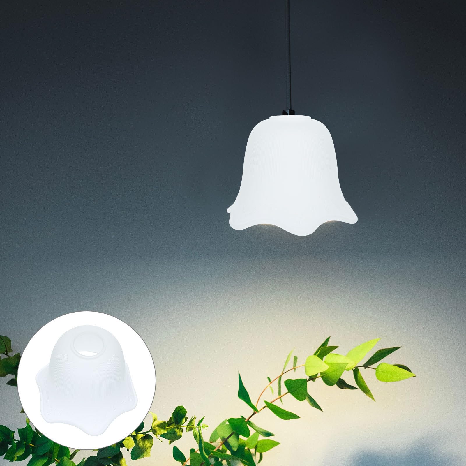 Lampenschirm aus Glas Weiß 2 Stück für Deckenlampe