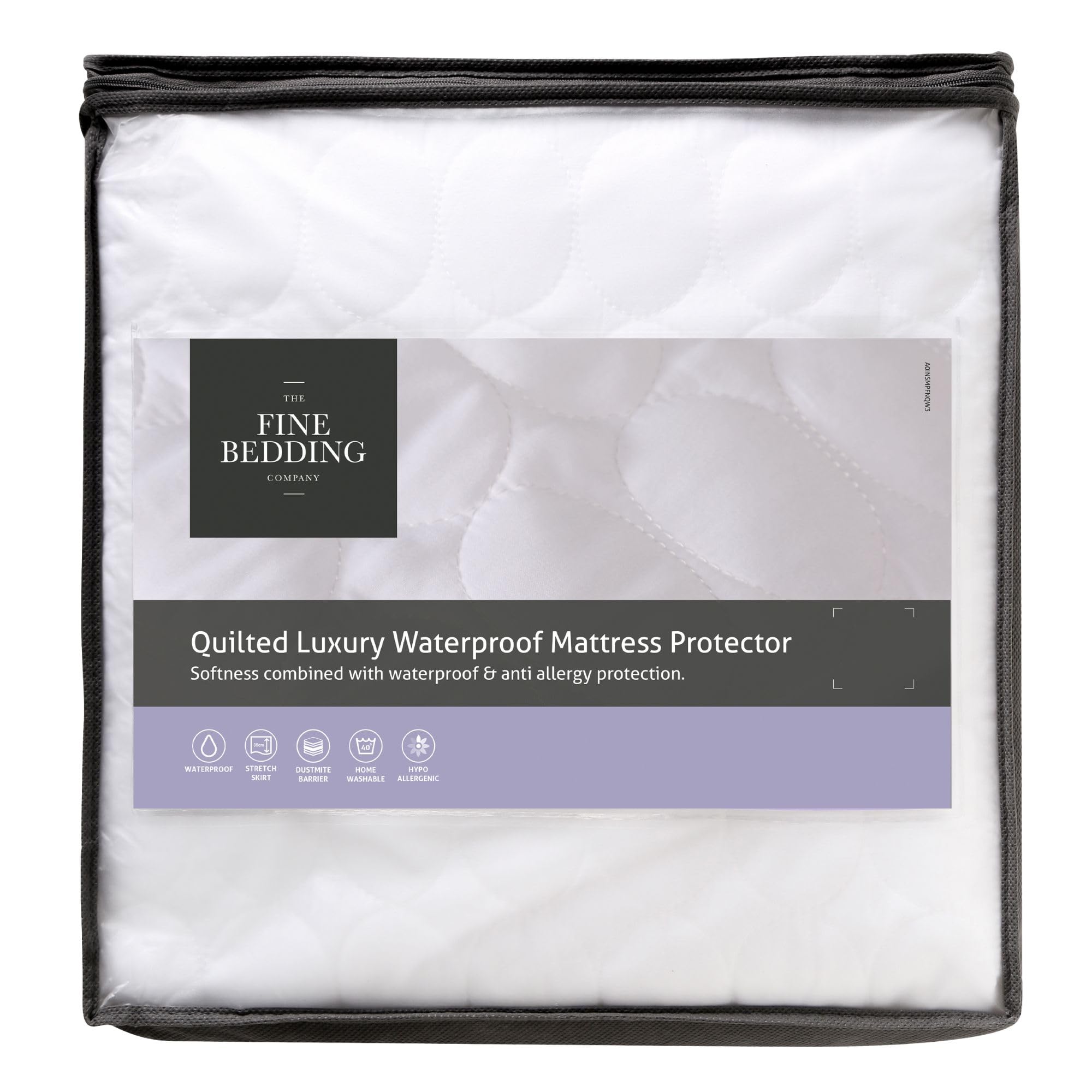 The Fine Bedding Company White Quilted Luxury Waterproof Mattress Protector – Double Bed Mattress Protector With 100% Polyester And Polyurethane, Washable Bed Protector – Double