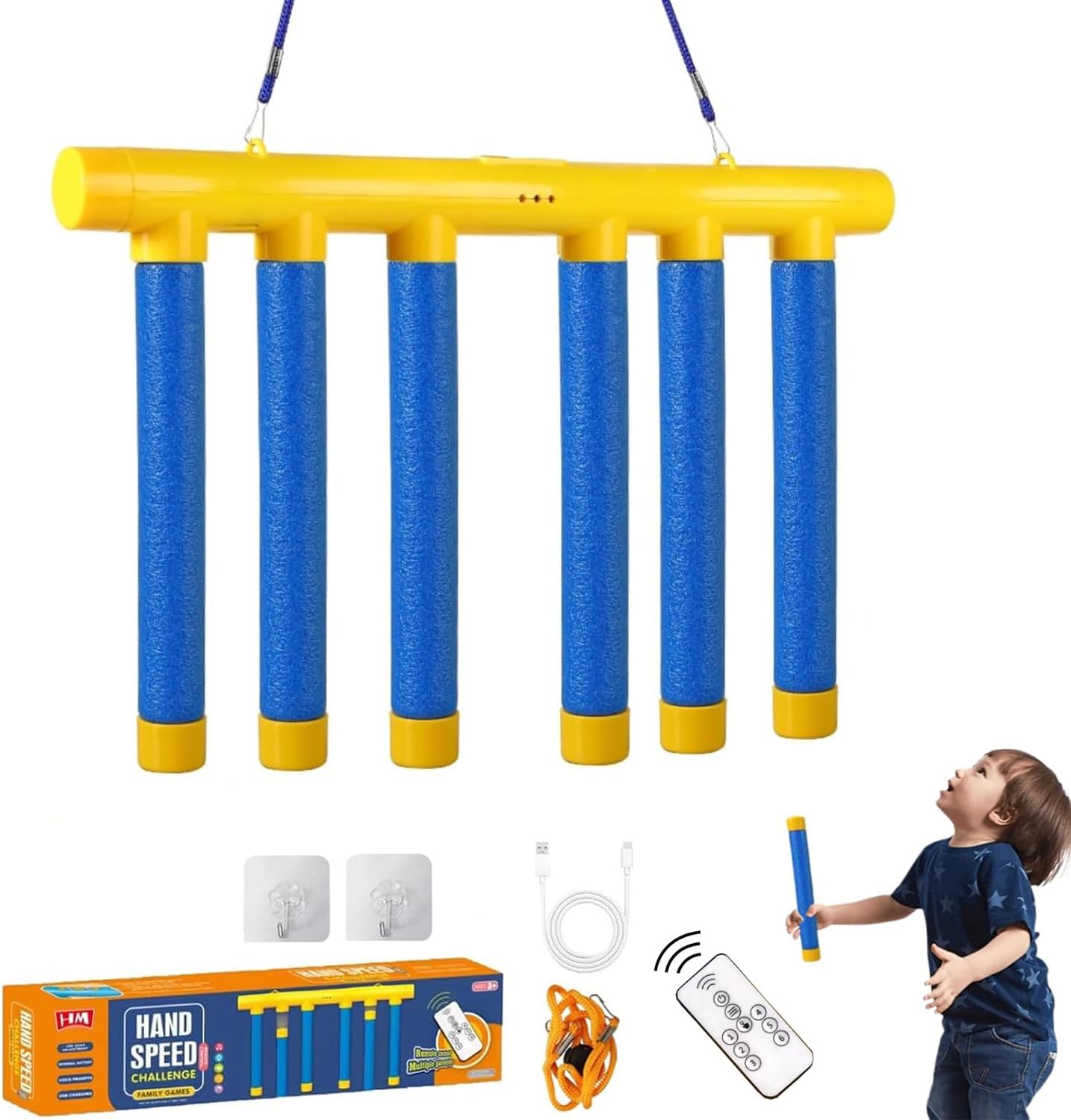 Reflex Trainer - Reflex Challenge Game Avec 3 Vitesses Réglables | Jeu De Bâtons De Chute | Jeu Attraper Des Bâtons Pour Entraînement De Coordination Reflex Trainer - Reflex Challenge Game Avec 3 Vitesses Réglables | Jeu De Bâtons De Chute | Jeu Attraper Des Bâtons Pour Entraînement De Coordination