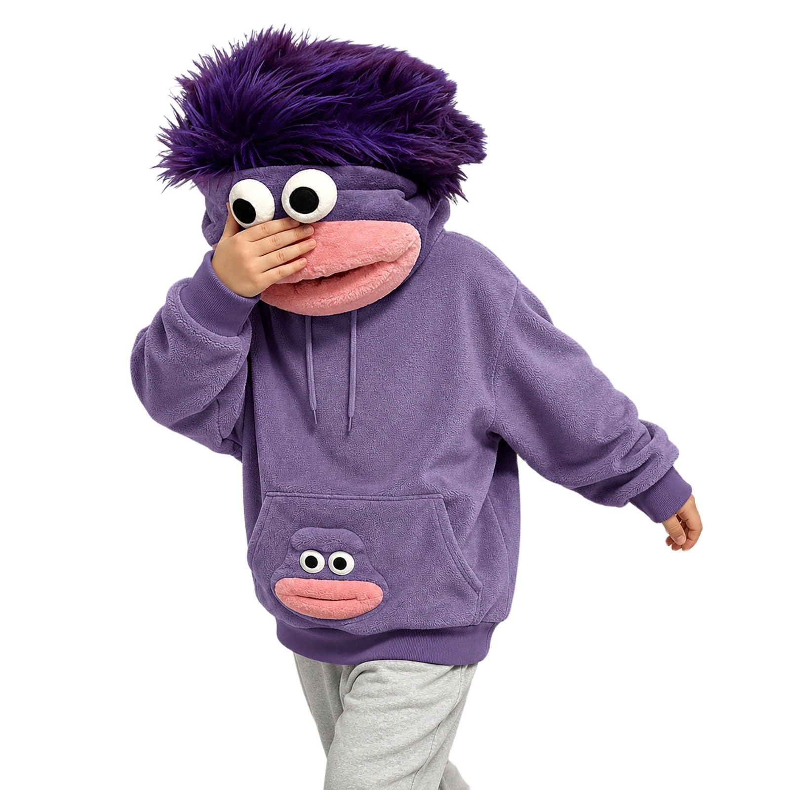 Big Mouth Monster Hoodies For Men Uk Adult Funny Pajamas Halloween Costumes, #Purple, 3XL - Image 8