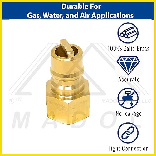 Miniatura 4 de Conector de manguera de conexión rápida NPT hembra de latón macizo de 12 '' 3612 - Válvula de liberación rápida para aplicaciones de propano, LP,