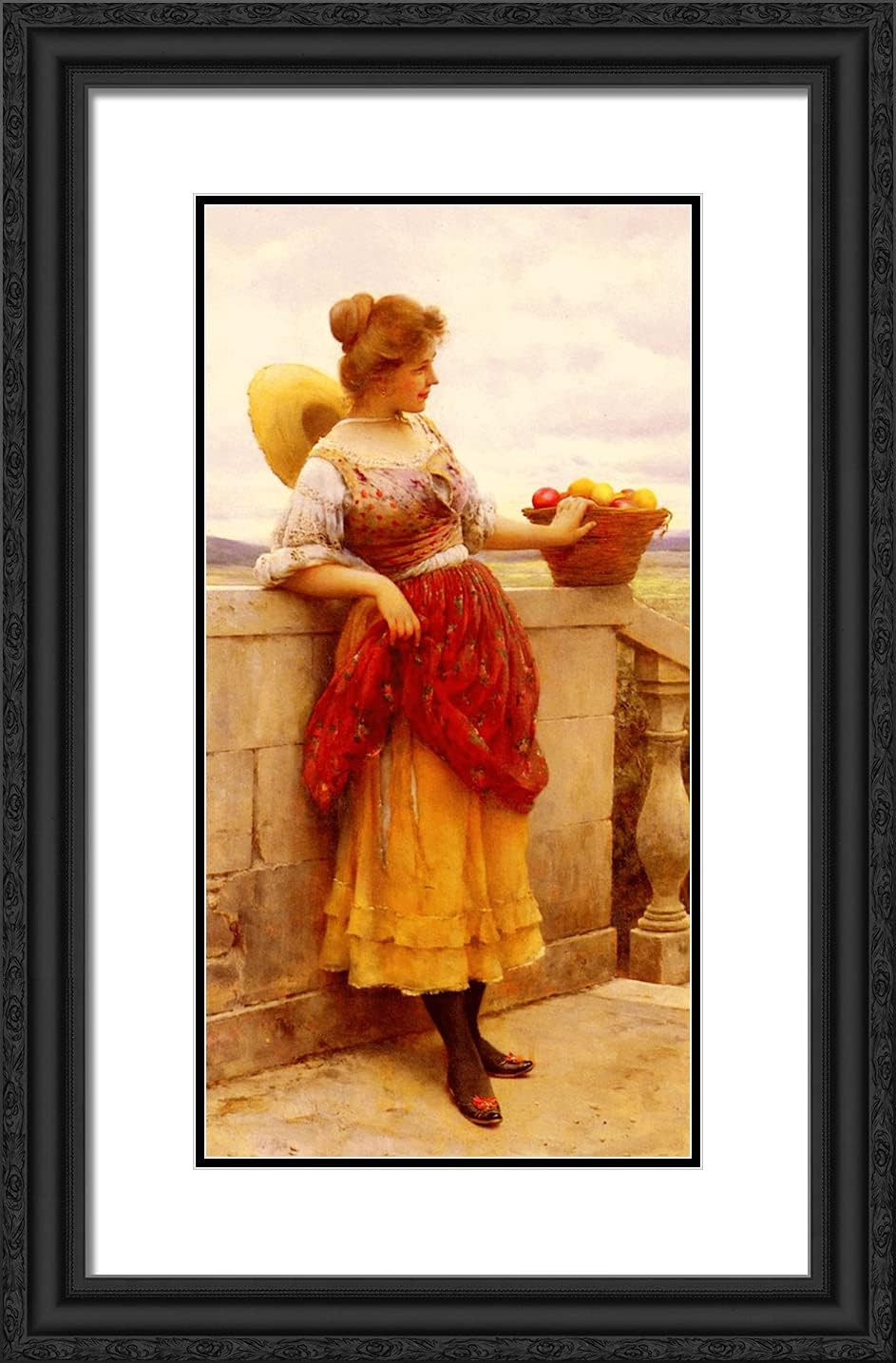 ArtDirect De Blaas, Eugene 16x24 Gold Ornate Framed Art Print with Double Matting Titled: Pleasure-ARC-06262