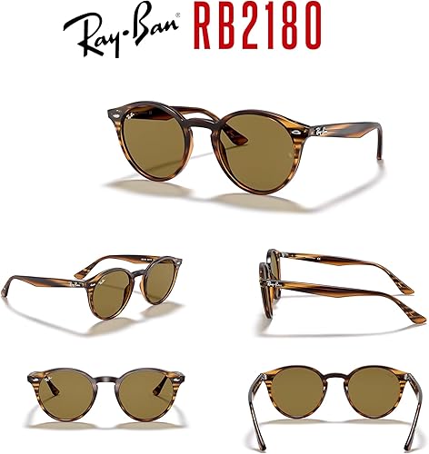 Vista 7 de Ray-Ban RB2180 - Gafas de sol redondas para hombre y mujer + paquete con kit de cuidado iWear de diseñador..