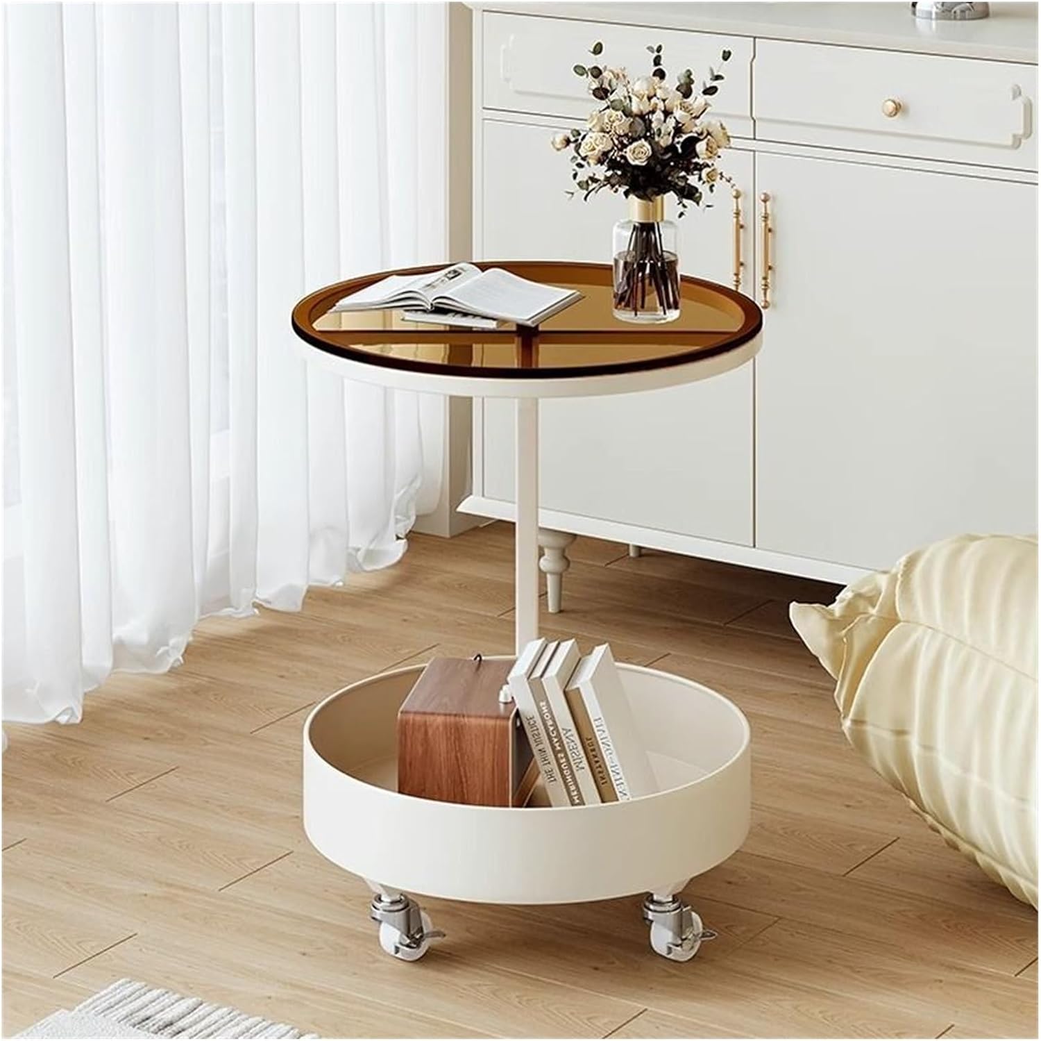 Side End Table Living Room Sofa Side Table Light Removable Small Coffee Table Simple Bedside Table Shelf Accent Coffee Table for Living Room Bedroom Office
