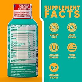 Vitamin Energy Immune+ Extra Strength Energy Shot Pineapple Punch 10 Pack, 260mg Natural Caffeine, B-Vitamins, Citicoline, Green Tea, Immunity & Focus Support, Zero Sugar, Gluten-Free 1.93 fl oz