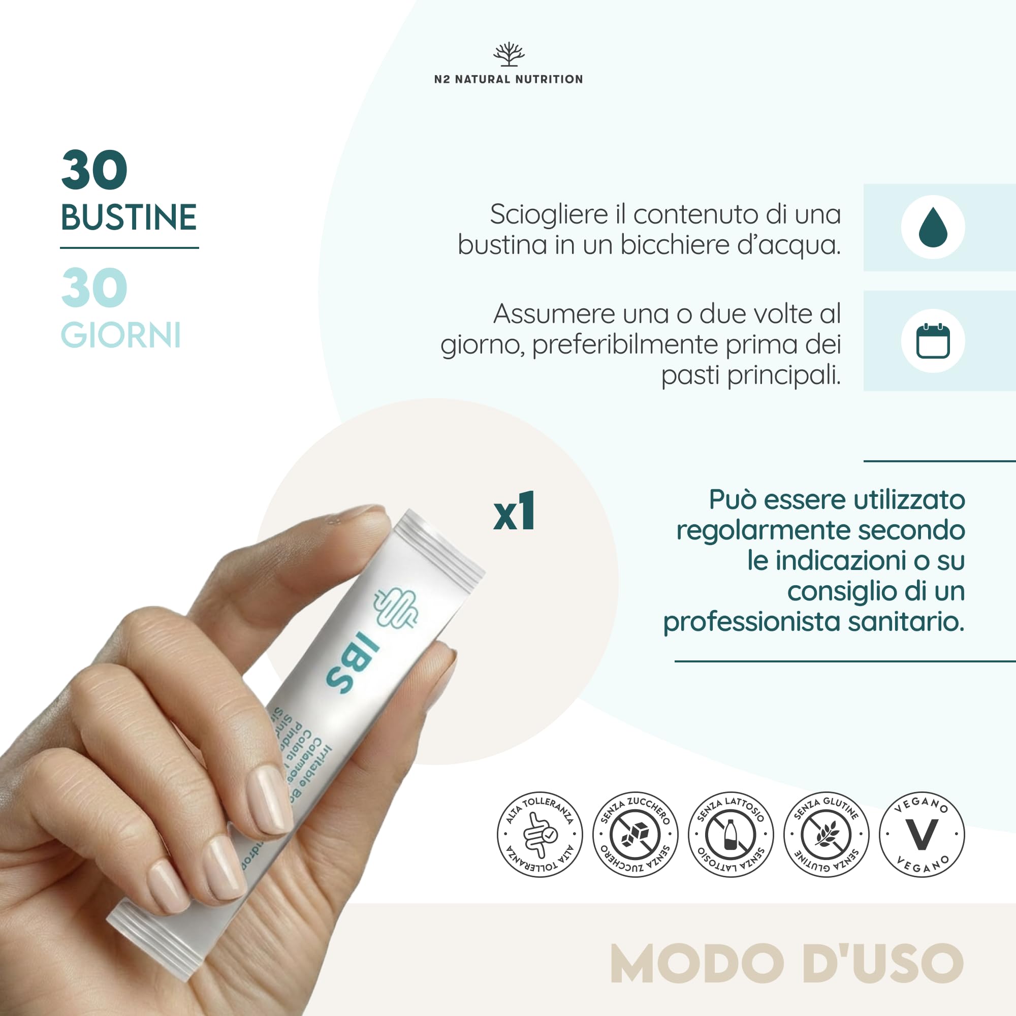 Colon. 30 Giorni per la Regolarità Intestinale, Gonfiore, Dolore Addominale e Stitichezza. Sviluppato con l’Università di Göteborg. Vegan, Senza Glutine. N2 Natural Nutrition