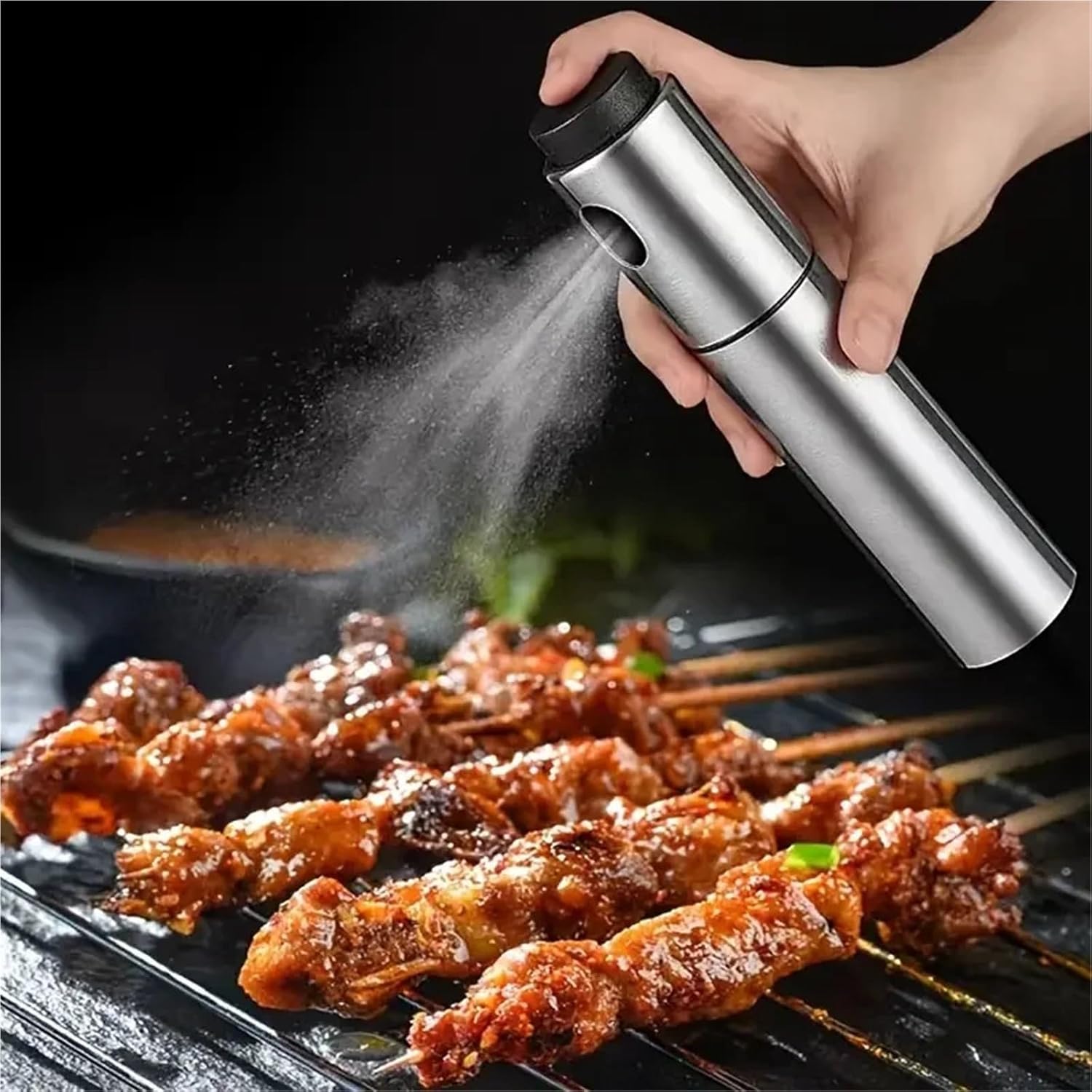 Oil Spray Bottle, 1pc Stainless Steel Oil Sprayer, For Cooking Air Fryer, Kitchen Spray Bottle For Barbecue, Frying,for Salad Making, Baking