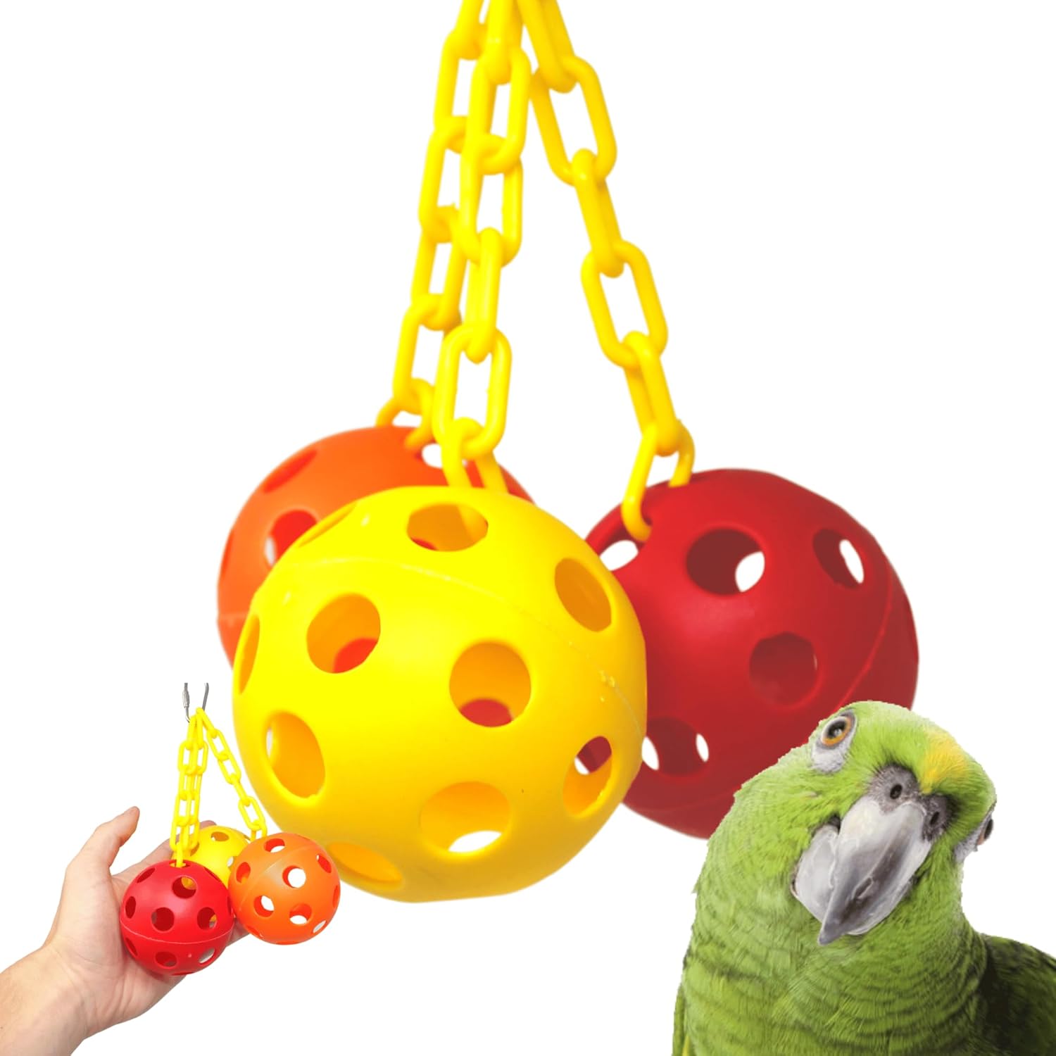 Bonka Bird Toys Bonka Bird Toys 1225 Triple Chain Ball Bird Toy Parrot