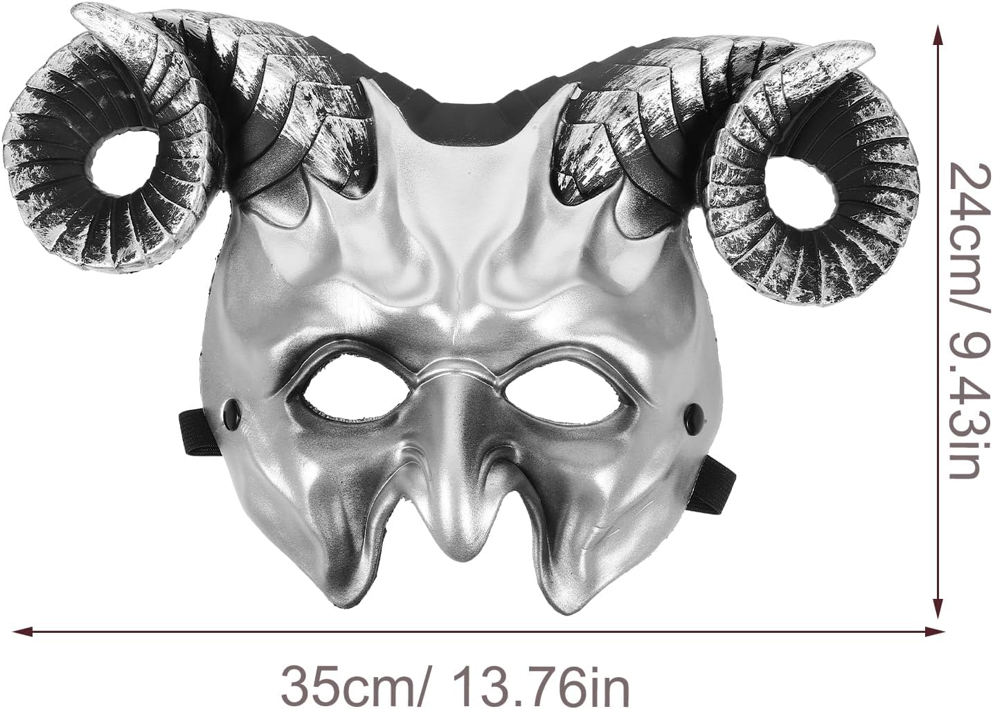 Goat Mask with Horn Goat Ram Horns Devil Mask Masquerad Animal Cosplay Half Face Headwear Carnival Party Prop Animal Head Bone Costume Accessories - Image 4