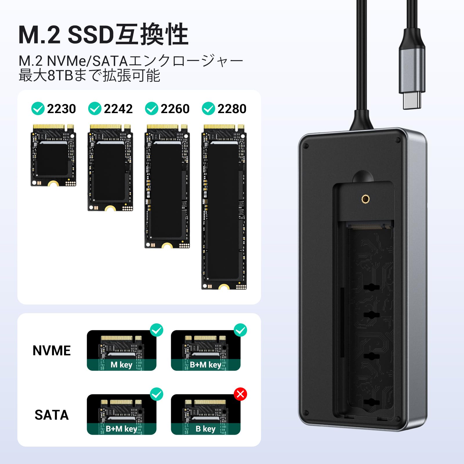 Amazon.co.jp: GiGimundo 8-in-1 SSD 外付けケース 10Gbps USB 3.2 