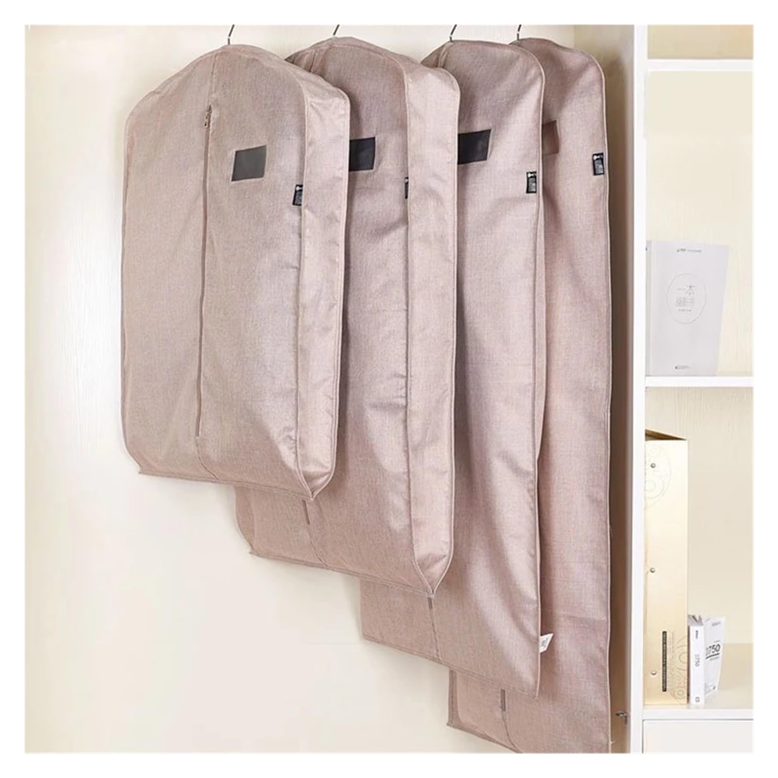 3PCS Kleidung Staub Abdeckung Hängen Organizer Kleiderschrank Bekleidungs ​​Kleid Mantel Taschen Mit Zipper Anzug Fall Staubdicht Kleidung Abdeckung Oxford Für Kleider Jacken Hemden Abendkleider(Gray