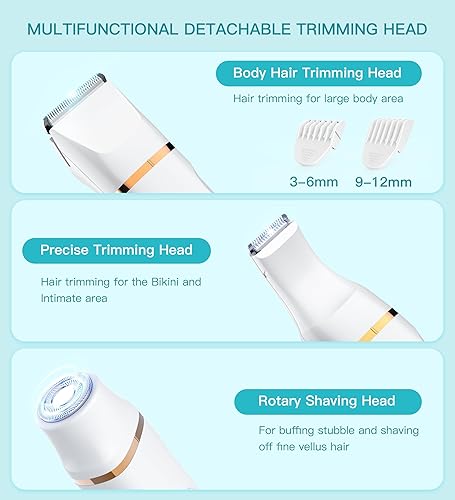 Miniatura 3 de Recortadora de bikini para mujer, maquinilla de afeitar eléctrica 3 en 1 para mujeres con recortadores faciales y afeitadora íntima para pieles