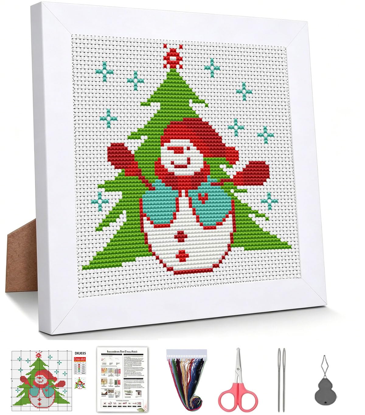 Beginner Christmas Tree Cross Stitch Kit - Framed -14 Beginner Christmas Tree Cross Stitch Kit - Framed -14
