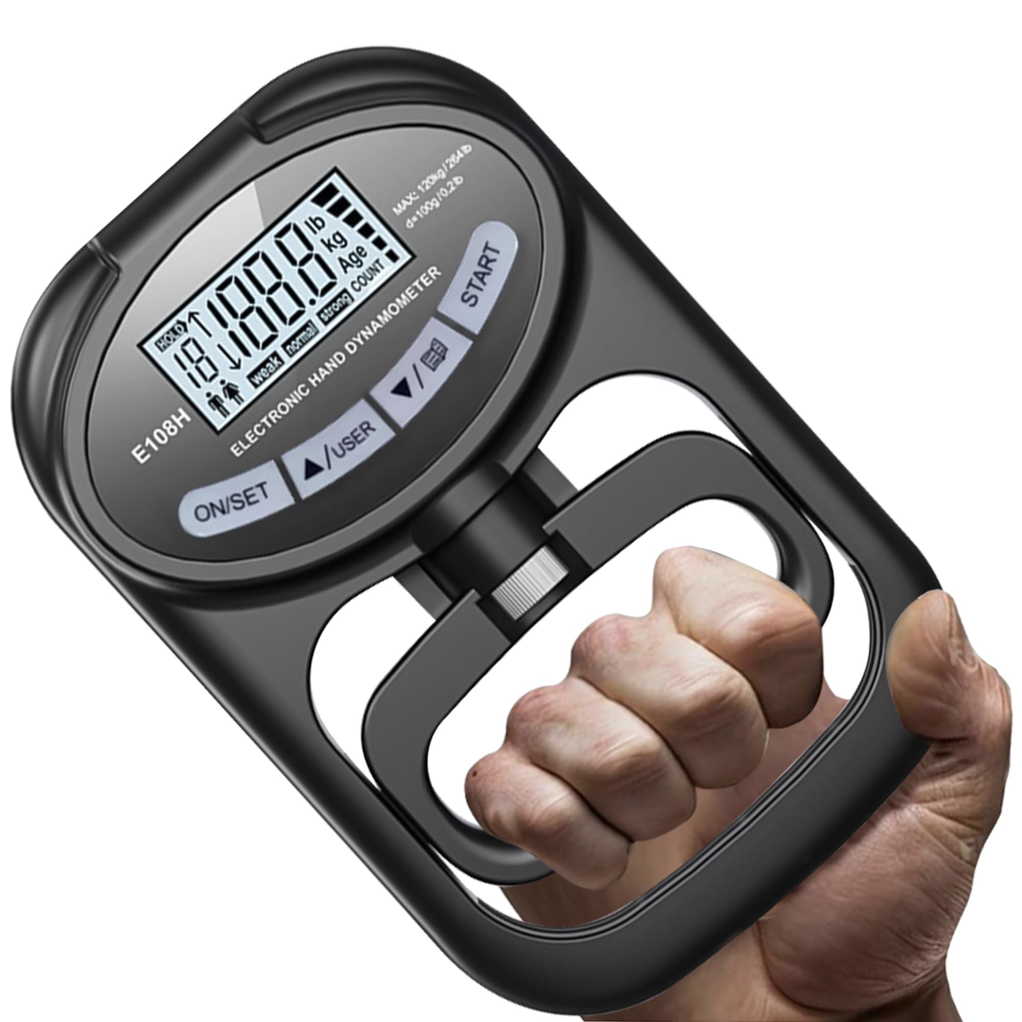 ByteX Hand Dynamometer Grip Strength Trainer - Electronic Hand Grip Strength Tester Grip Strengthener Hand Exerciser Meter Digital Hand Grip Training Gauge 265 Lbs : 120 Kgs for Sport Home School Use (B0CWJHMYFM) Amazon Price History, Amazon Price Tracker