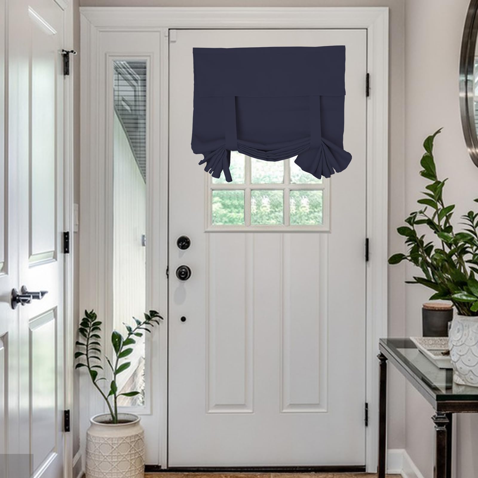 Maritown Door Window Curtains 1 Panel No Drill Blackout Privacy French Door Blinds Front Door Curtain Stick on Shades for Patio Door Backdoor Classroom Glass Door Window Cover