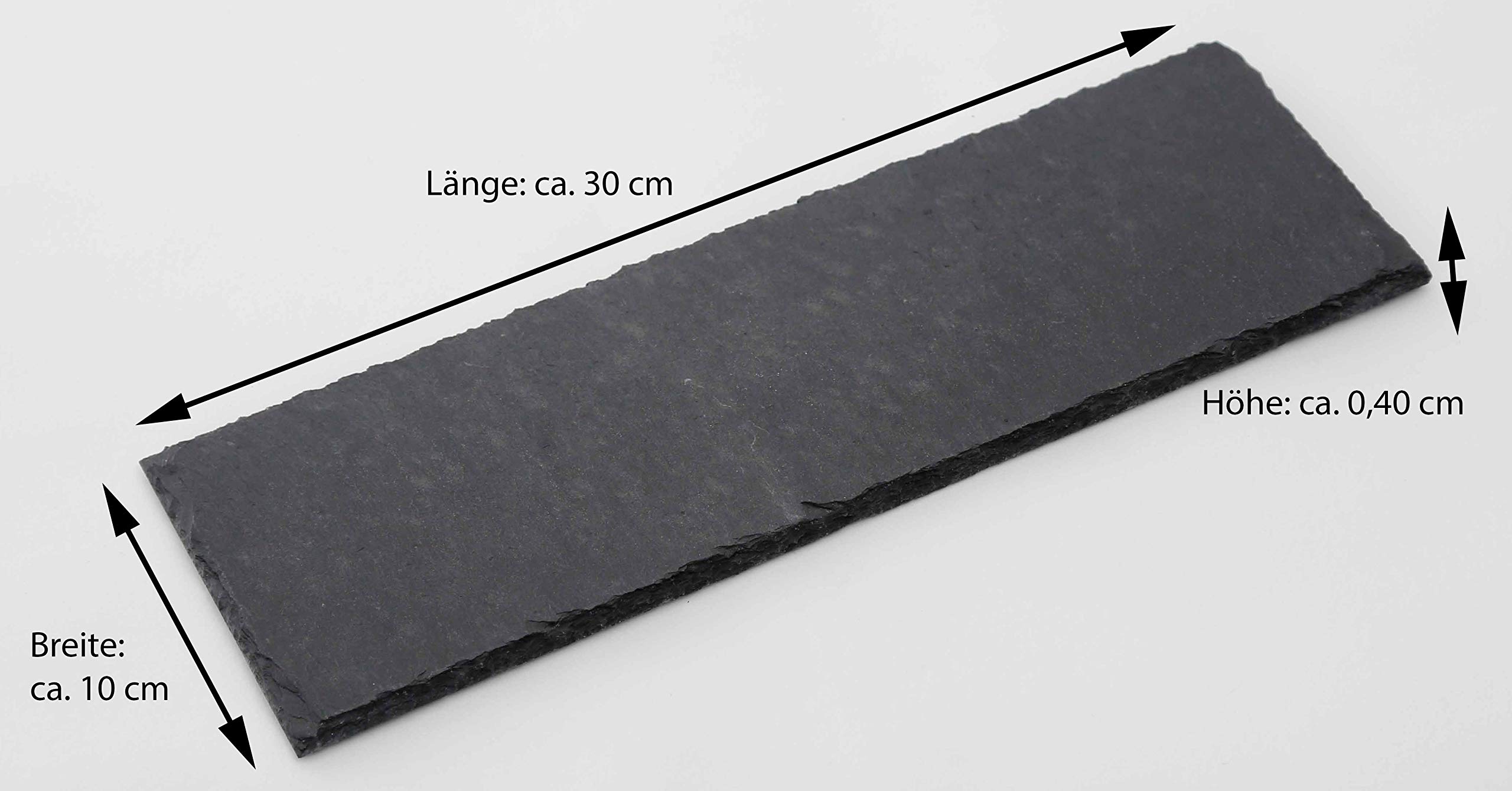 Novaliv 12x Schieferplatten I rechteckig I 30x10x0,4 cm I Sushi Deko Servierplatten lang Schieferplatten Untersetzer Tischplatz