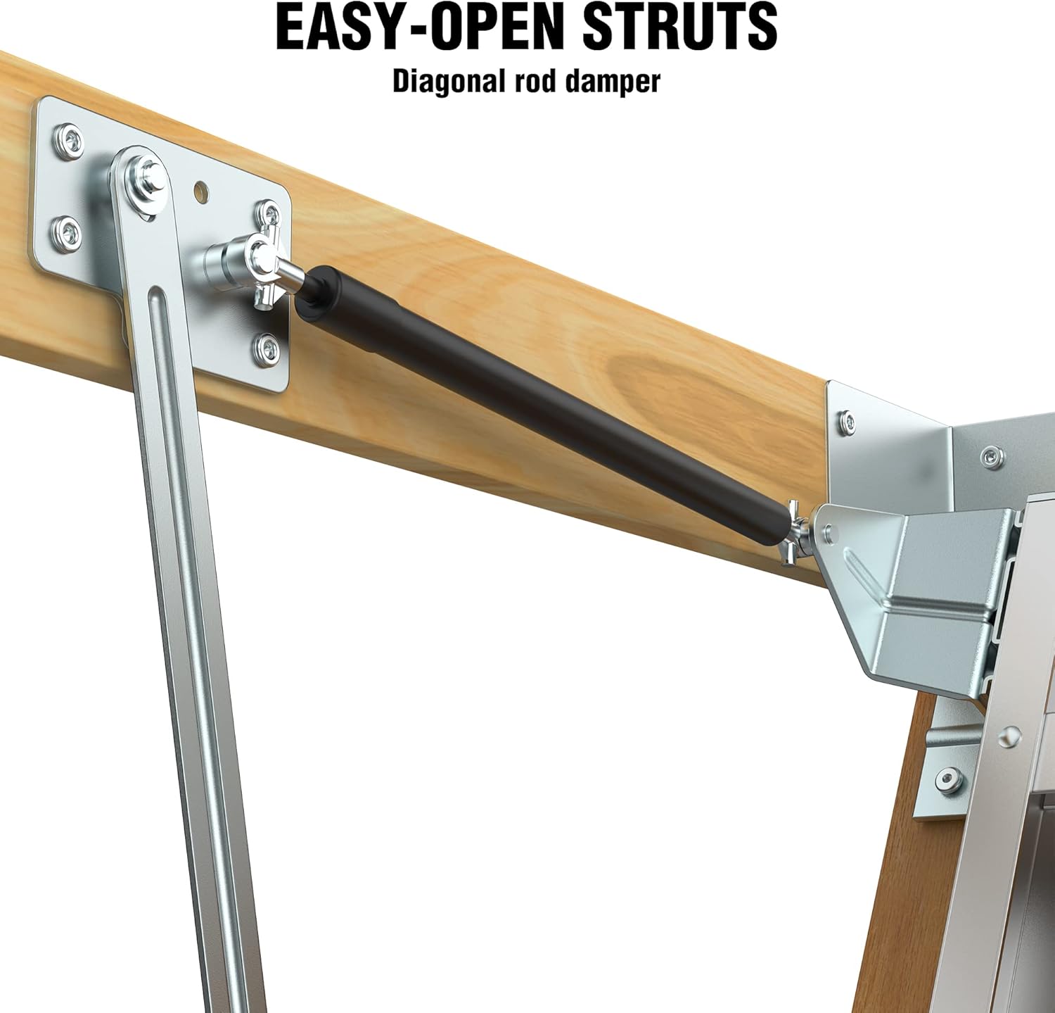 Aluminum Attic Ladder,Pull Down System,Attic Stairs,Attic Lift,for 7'8"-10'3" Ceiling Height, 22.5" x 54", 380 lbs Capacity (22.5''×54'')