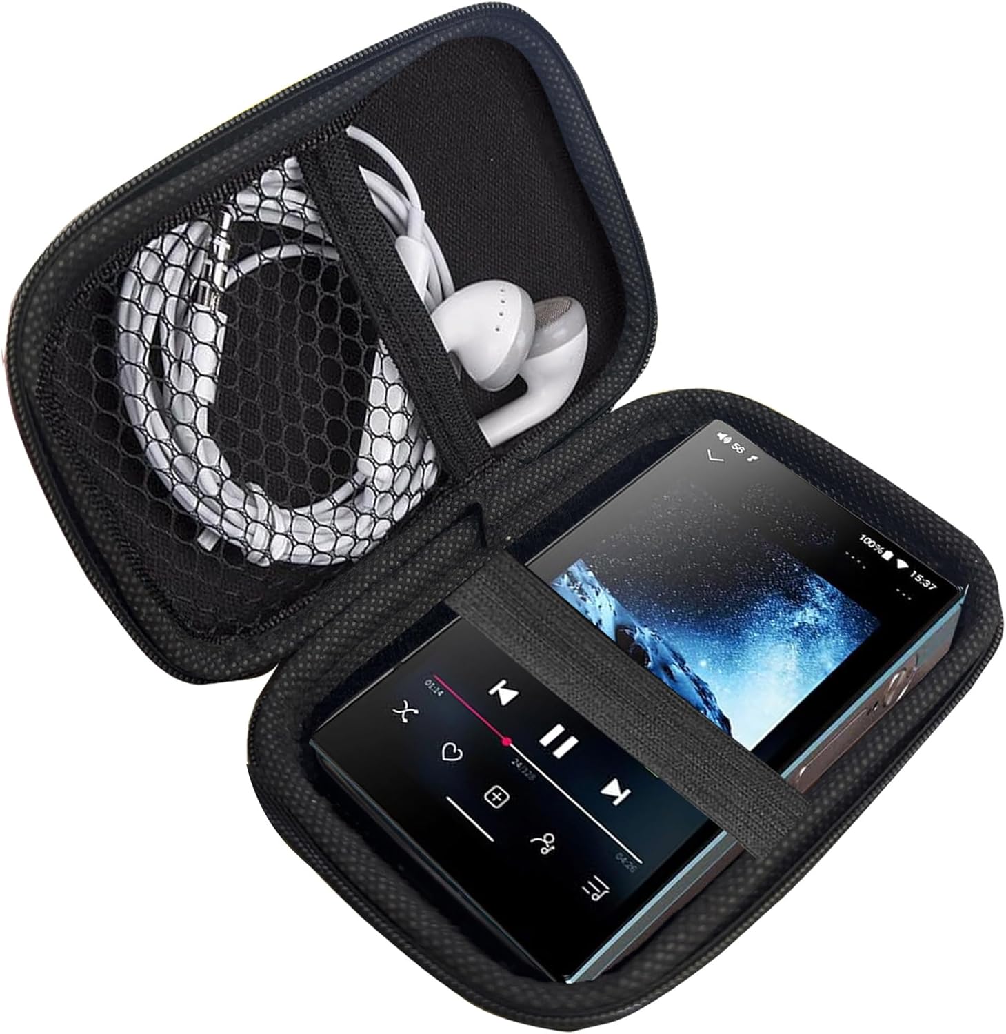 Compatible with FiiO JM21 Case, Lamshaw Hard Shell Travel and Storage Case Carrying Case Compatible for JadeAudio JM21, Compatible for FiiO JM21 4.7 Inches Player (Black)