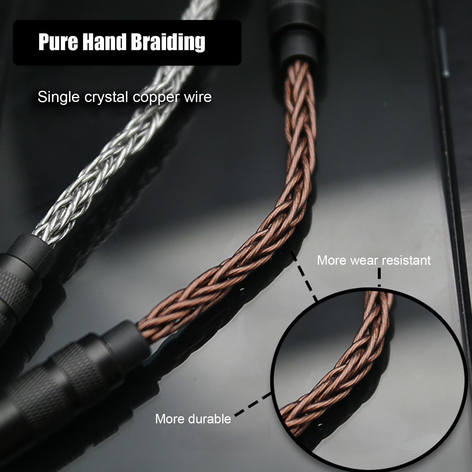Cavo Adattatore Maschio Bilanciato da 4,4 Mm Femmina a 3,5 Mm Stereo, Connettori Placcati in Oro Filo di Rame a Cristallo Singolo, Cavo Adattatore per Cuffie (Grigio freddo)